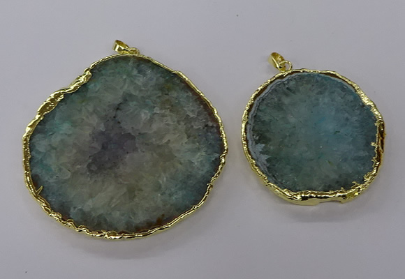 NGP3776 45*50mm - 55*60mm freeform druzy agate pendants