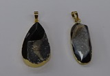 NGP3787 15*30mm - 18*35mm freeform druzy agate pendants