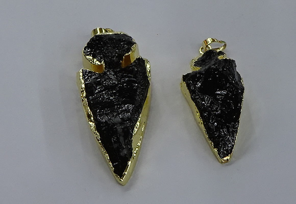 NGP3810 25*45mm - 30*60mm arrowhead dyed white crystal pendants