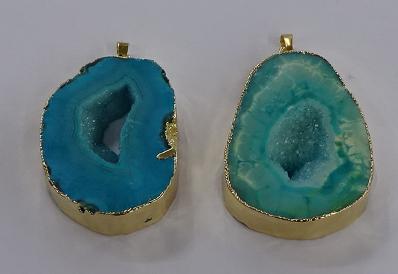 NGP3825 30*40mm - 40*50mm freeform druzy agate pendants