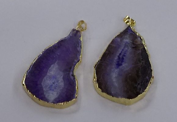 NGP3843 25*65mm - 35*70mm freeform agate gemstone pendants