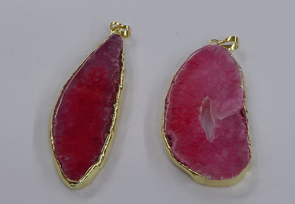 NGP3844 25*65mm - 35*70mm freeform agate gemstone pendants