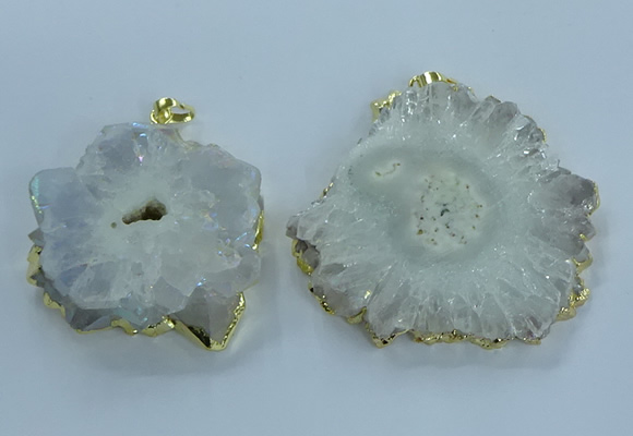 NGP3890 35*45mm - 50*60mm freeform druzy agate pendants