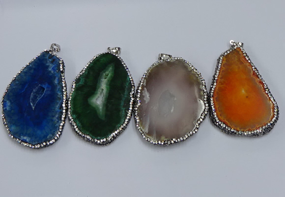 NGP3916 45*60mm - 55*65mm freeform druzy agate pendants wholesale