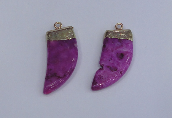 NGP4003 15*30mm - 16*35mm horn druzy quartz gemstone pendants