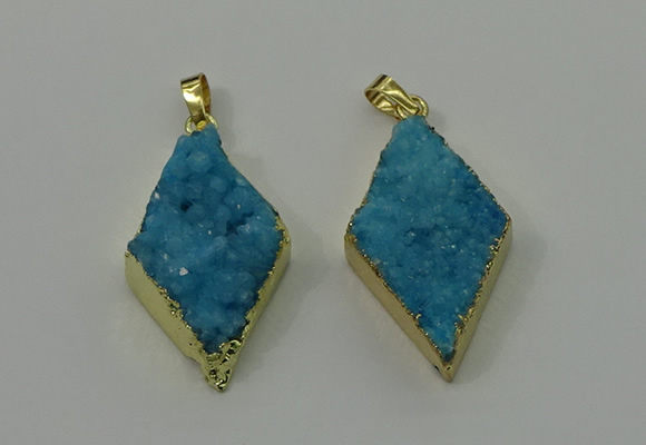 NGP4077 25*35mm - 28*40mm diamond druzy quartz pendants