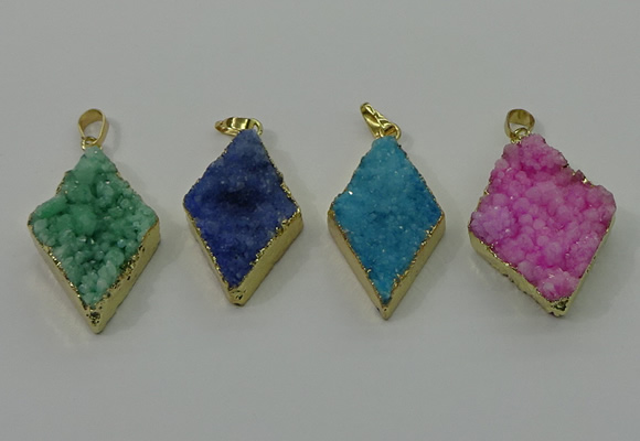 NGP4080 25*35mm - 28*40mm diamond druzy quartz pendants
