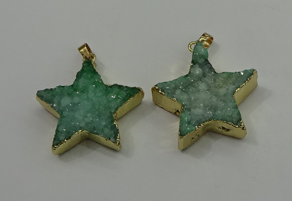 NGP4095 30*32mm - 32*35mm star druzy quartz pendants wholesale