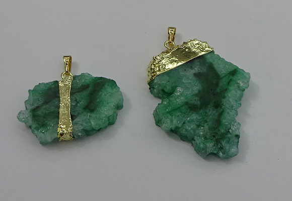 NGP4135 25*35mm - 40*50mm freeform druzy quartz pendants wholesale
