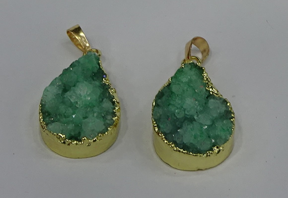 NGP4197 18*25mm - 18*28mm flat teardrop druzy quartz pendants