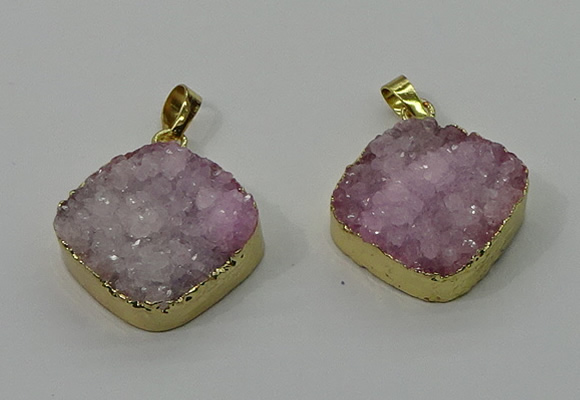 NGP4214 20mm - 22mm diamond druzy quartz pendants wholesale