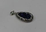 NGP4278 14*23mm flat teardrop plated quartz pendants wholesale
