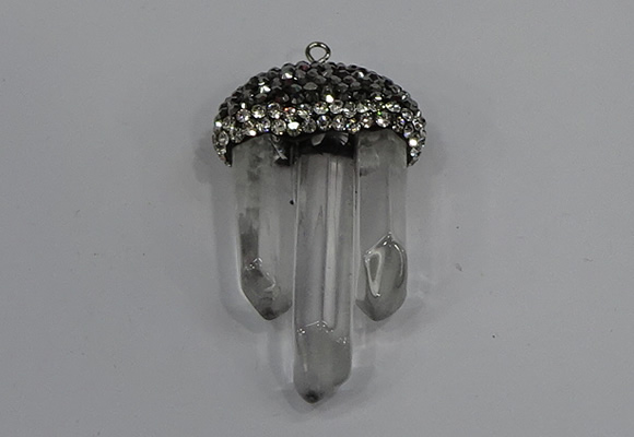 NGP4332 22*30mm - 25*35mm sticks white crystal pendants