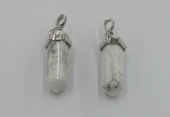 NGP5005 8*30mm sticks white howlite gemstone pendants wholesale