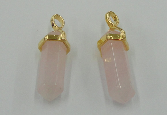 NGP5027 8*30mm sticks rose quartz gemstone pendants wholesale