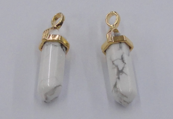 NGP5030 8*30mm sticks white howlite gemstone pendants wholesale