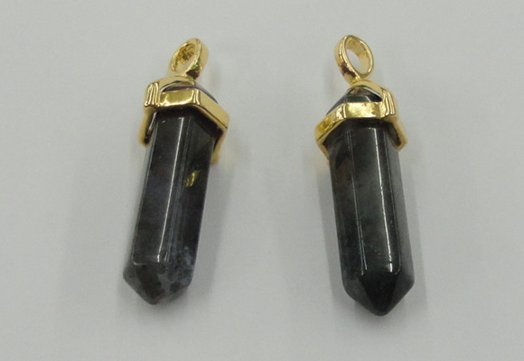 NGP5038 8*30mm sticks moss agate gemstone pendants wholesale
