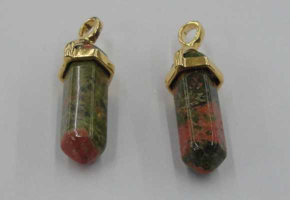 NGP5039 8*30mm sticks unakite gemstone pendants wholesale