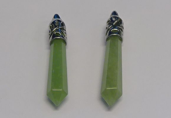 NGP5415 10*65mm sticks green aventurine pendants wholesale