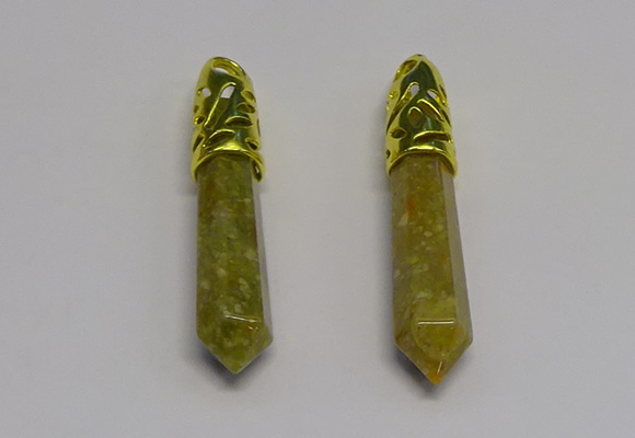 NGP5440 10*65mm sticks unakite gemstone pendants wholesale