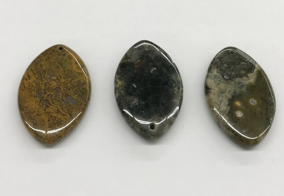 NGP5511 30*50mm marquise ocean agate pendants wholesale