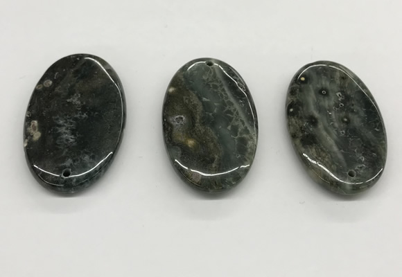 NGP5514 30*50mm oval ocean agate pendants wholesale