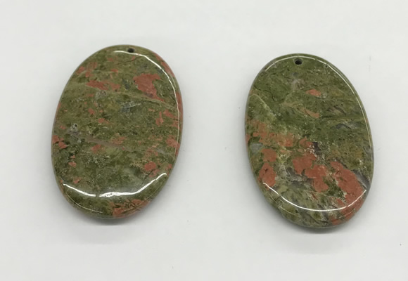 NGP5532 35*55mm oval unakite gemstone pendants wholesale