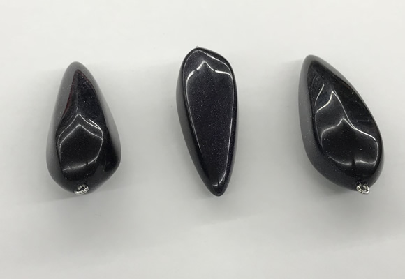 NGP5561 14*40mm - 23*58mm teardrop blue goldstone pendants
