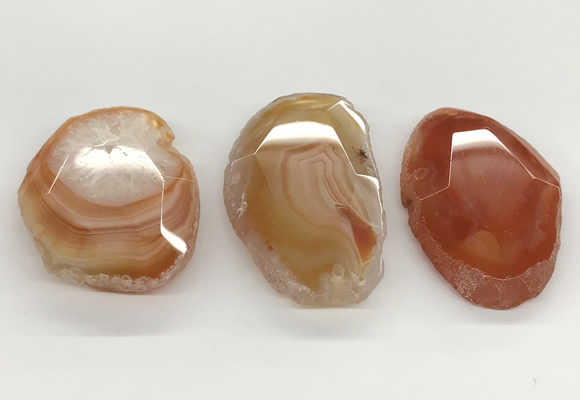 NGP5792 30*50mm - 45*65mm faceted freeform agate slab pendants