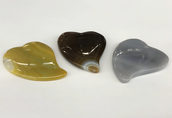 NGP5804 40*50mm heart agate gemstone pendants wholesale