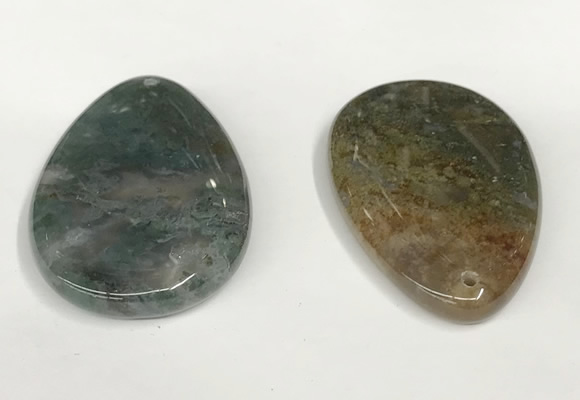 NGP5832 30*50mm - 35*55mm flat teardrop agate gemstone pendants