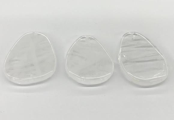 NGP5840 30*50mm - 40*58mm freeform white crystal slab pendants