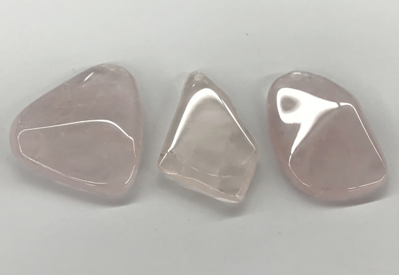 NGP5849 28*45mm - 40*55mm freeform rose quartz slab pendants