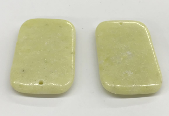 NGP5864 35*55mm rectangle lemon jade pendants wholesale