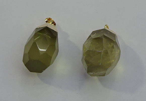 NGP6021 18*30mm - 22*35mm freeform lemon quartz pendants