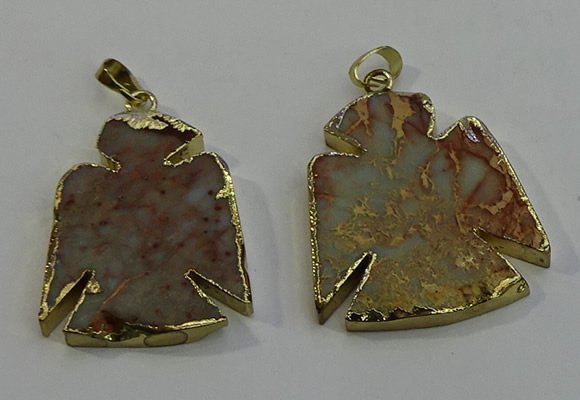 NGP6029 25*35mm - 30*40mm angel serpentine jasper pendants