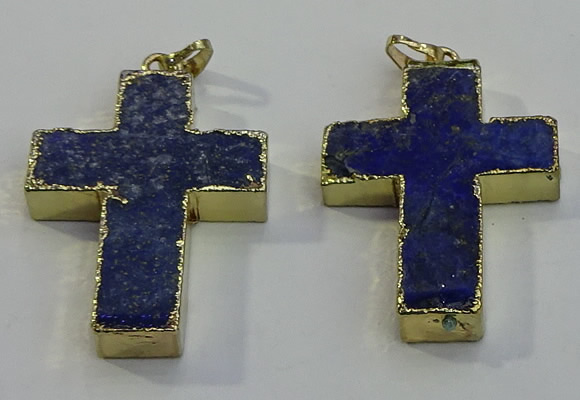 NGP6039 30*40mm - 35*45mm cross lapis lazuli pendants