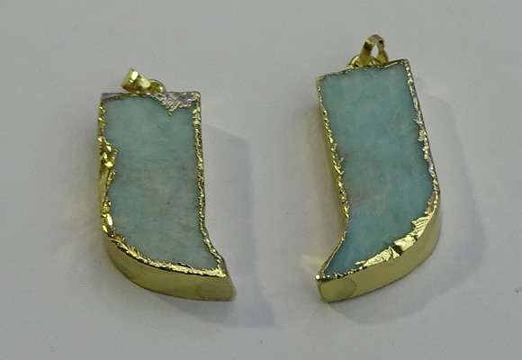 NGP6055 15*40mm - 18*45mm horn amazonite pendants
