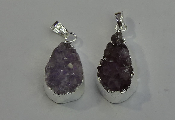 NGP6081 15*25mm – 18*30mm flat teardrop druzy agate pendants