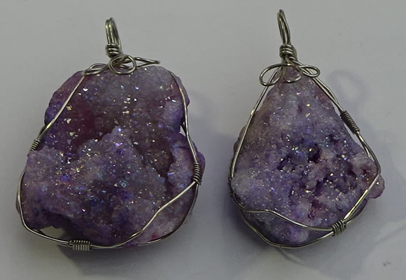 NGP6086 35*40mm – 45*50mm freeform druzy quartz pendants