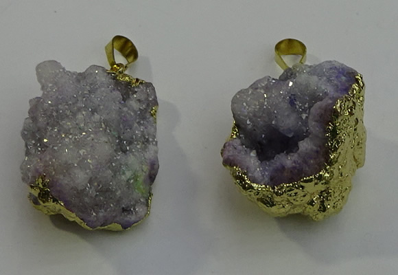 NGP6092 35*40mm – 45*50mm freeform druzy quartz pendants