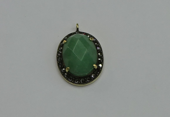 NGP6099 20*25mm - 22*30mm oval green aventurine pendants wholesle