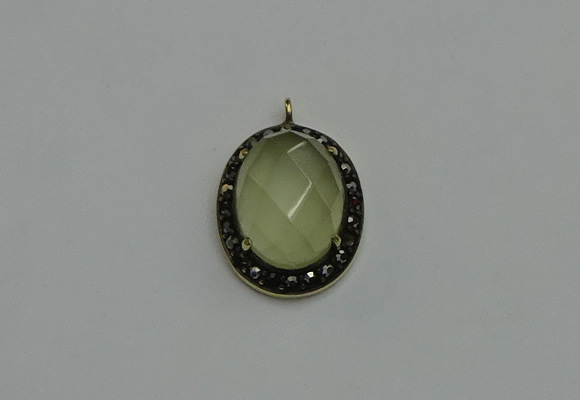 NGP6100 20*25mm - 22*30mm oval lemon quartz pendants wholesle