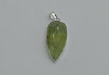 NGP6109 12*35mm - 15*40mm arrowhead green rutilated quartz pendants