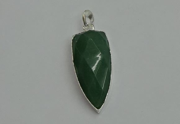 NGP6114 12*35mm - 15*40mm arrowhead green aventurine pendants