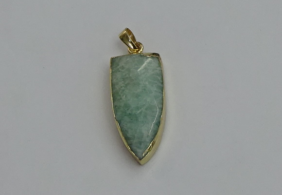 NGP6122 12*35mm - 15*40mm arrowhead amazonite pendants