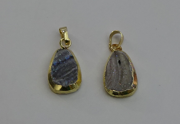 NGP6130 15*20mm freeform druzy agate pendants wholesale
