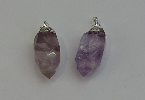 NGP6220 12*28mm - 15*30mm faceted bullet amethyst pendants
