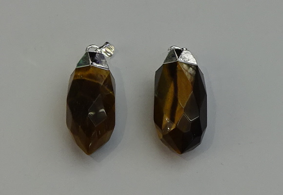 NGP6228 12*28mm - 15*30mm faceted bullet yellow tiger eye pendants