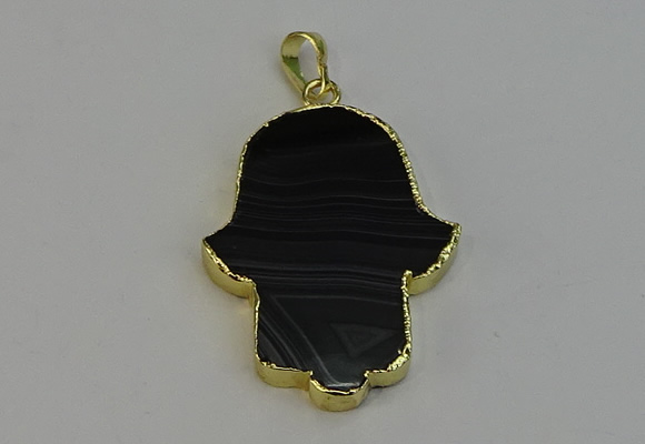 NGP6261 22*40mm - 25*45mm hamsahand agate gemstone pendants